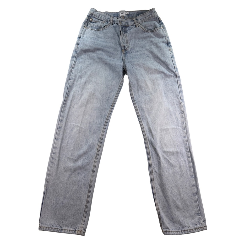 Princess Polly Straight Leg Jeans Light Wash Denim Size‎ 4 Blue High Rise Retro